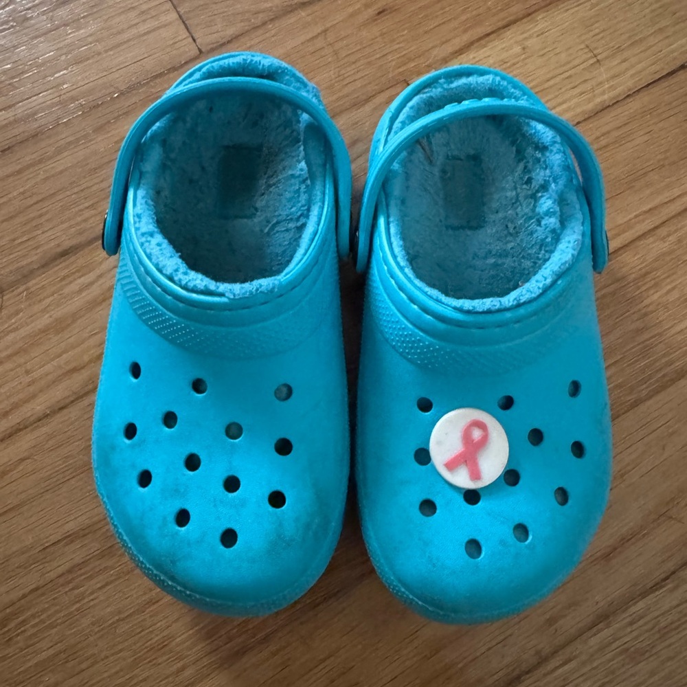 Kids Blue lined Crocs Clogs Size 12